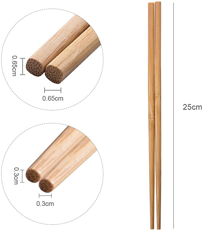 Combo 10 Đôi Đũa Tre Tự Nhiên Không Sơn