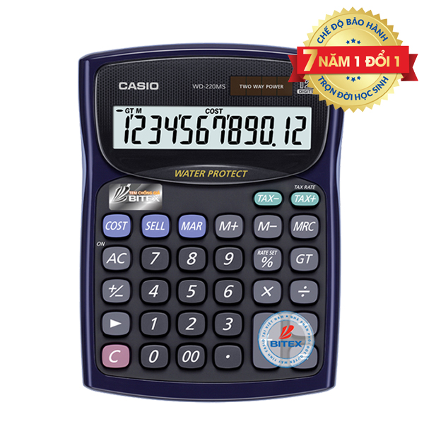 (1 Cái) Máy Tính Casio Cao Cấp WD-220MS