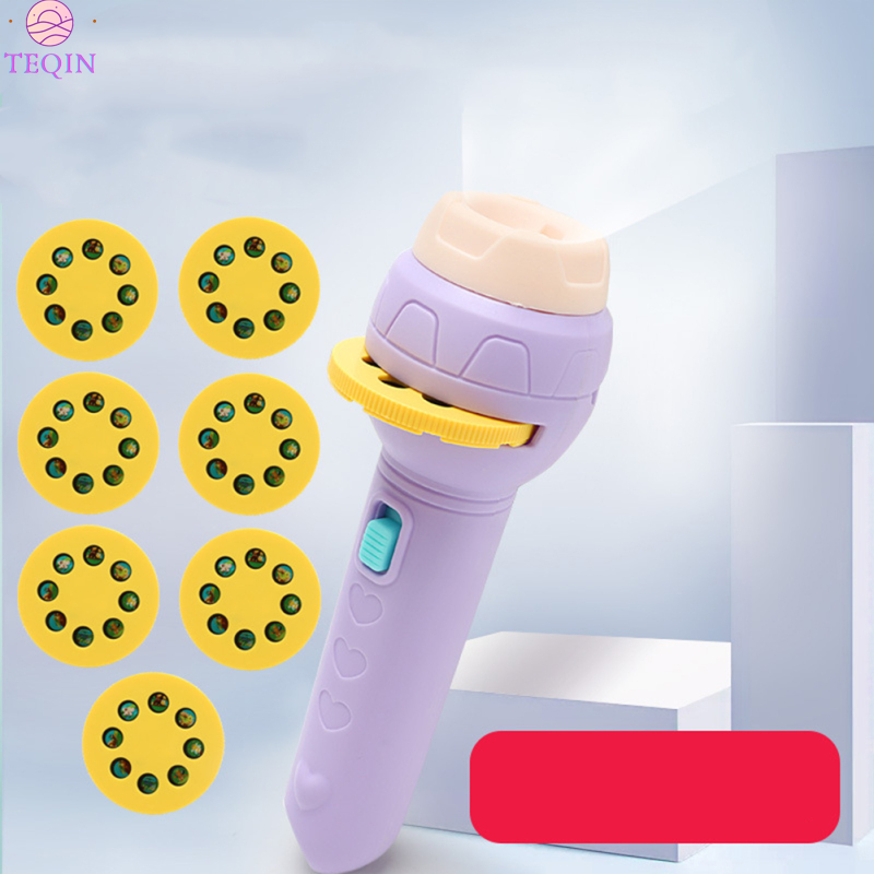 TEQIN IN stock Cognitive Projector Flashlight 56 Kinds Animal Pattern Projection Luminous Education Toys