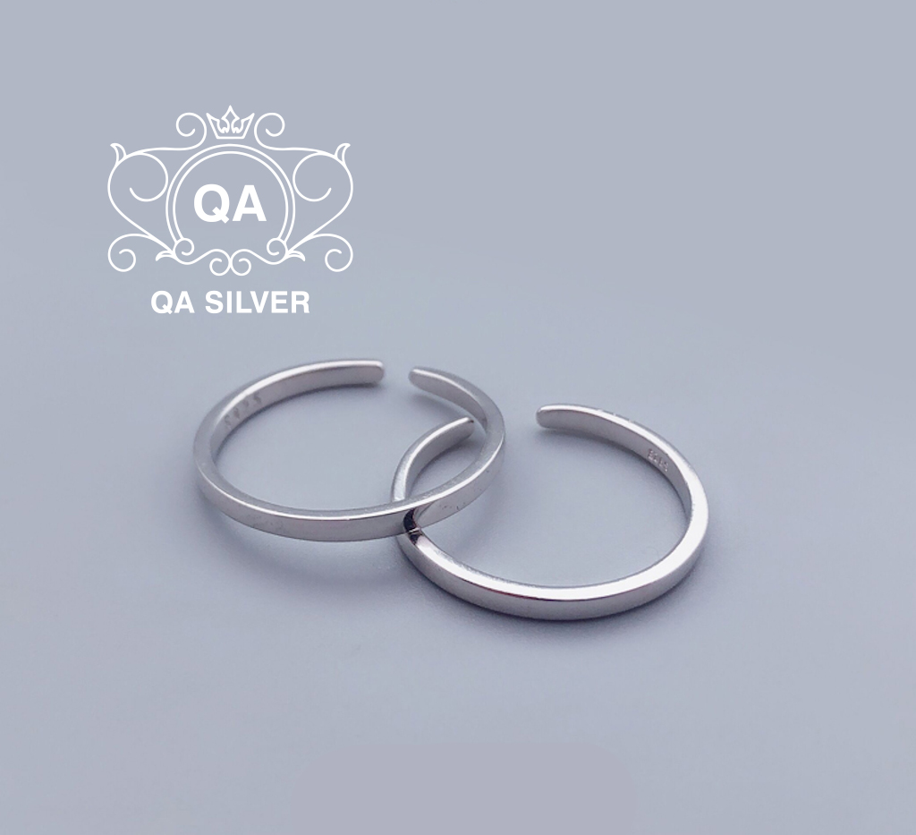 Nhẫn bạc 925 trơn bản rộng nam nữ dày to tối giản 1.5mm S925 MINIMAL QA SILVER Ring RI191101
