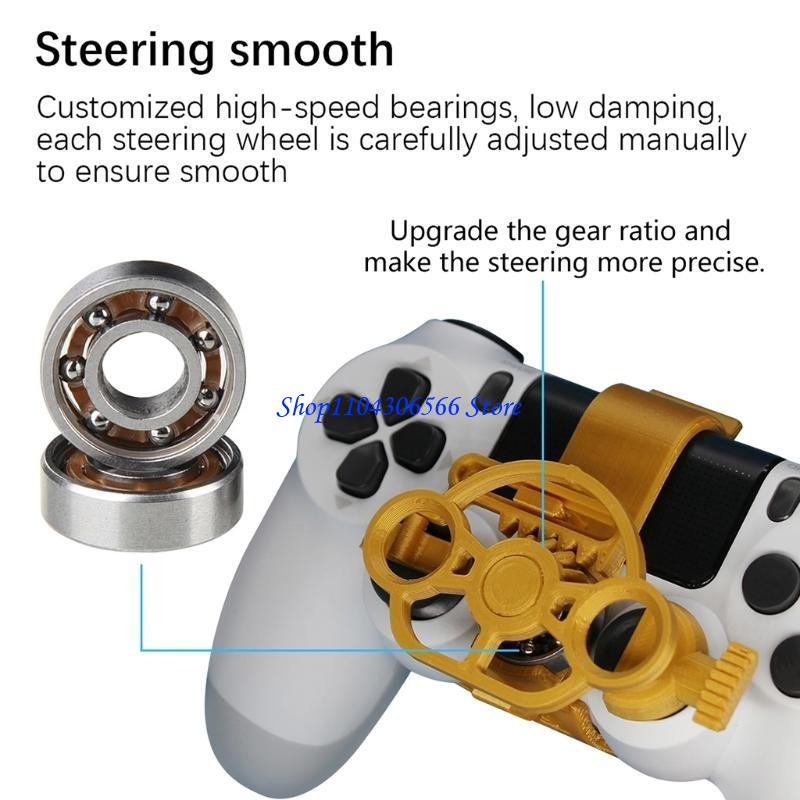 02DD Mini Steering Wheel Auxiliary Controller Game Joystick Racing ...