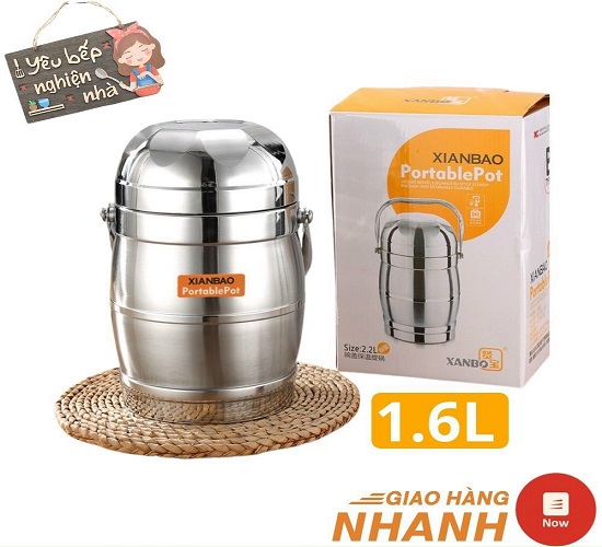 Cà mèn giữ nhiệt 1.6l inox 304 xianbao chính hãng
