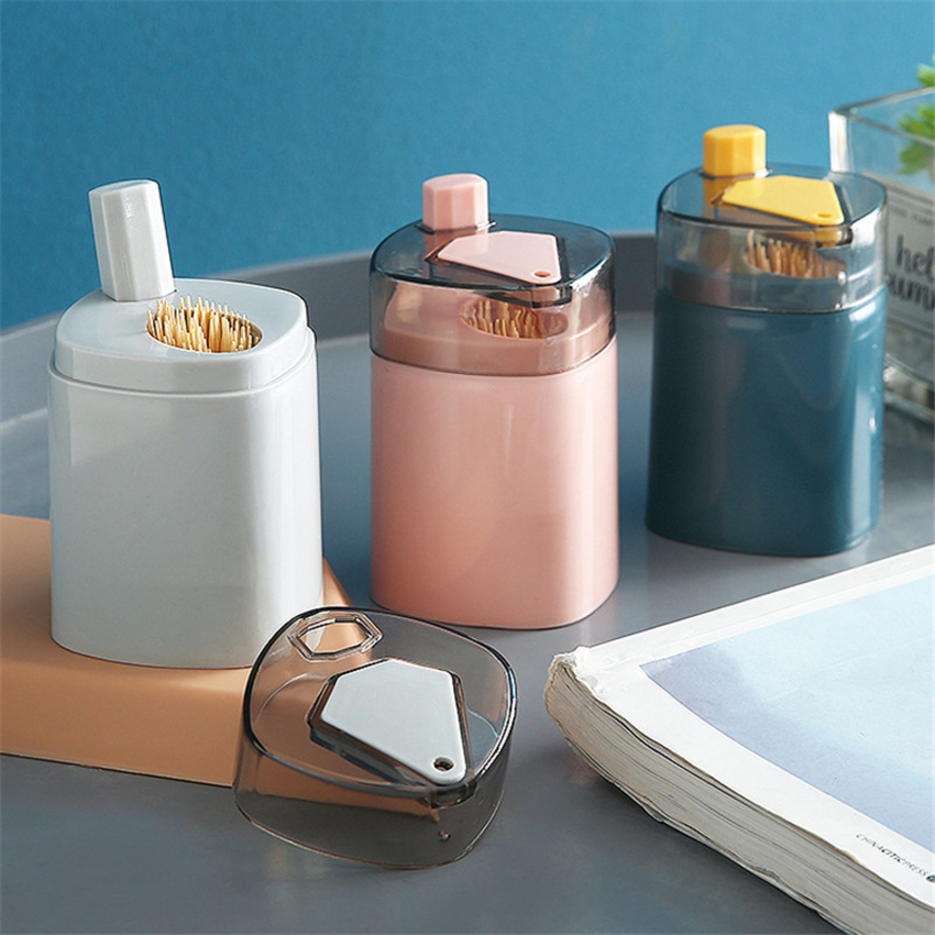 Toothpick box automatic pop-up personalized creative high-end home cotton toothpick tube pressed toothpick bucket