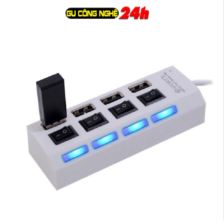 Hub USB 4 cổng hình ổ điện có công tắc DC308