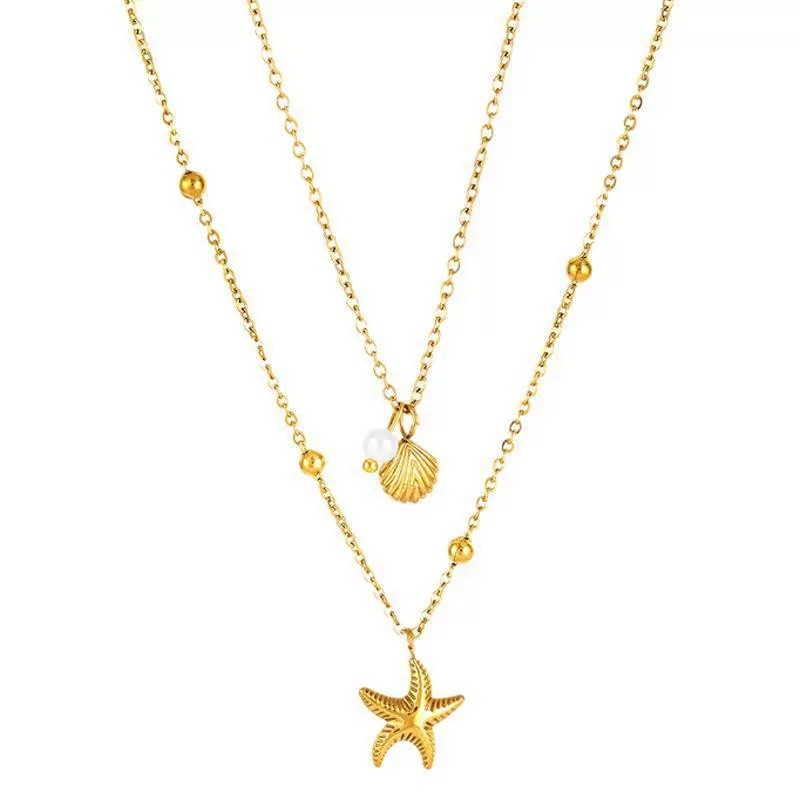 BUY%201%20TAKE%201%20Titanium%20Steel%20Ins%20Ocean%20Shell%20Starfish%20Necklace%20Pendant%20for%20Women%20No%20Fade%20Trendy%20Beach%202Pcs/Set%20Jewelry%20New%202025%20-%20Image%206