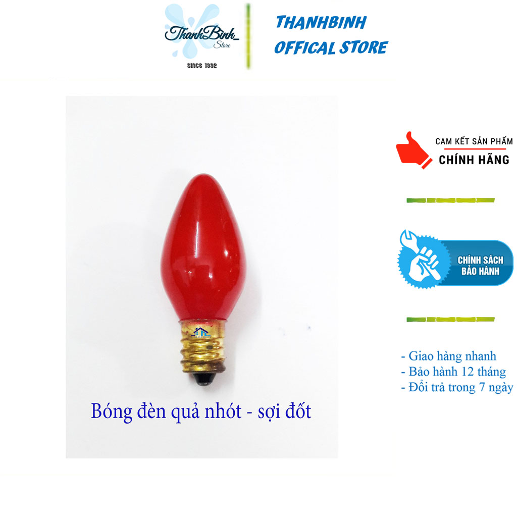 BÓNG ĐÈN QUẢ NHÓT SỢT ĐỐT ĐUI E12/ BÓNG ĐÈN THỜ