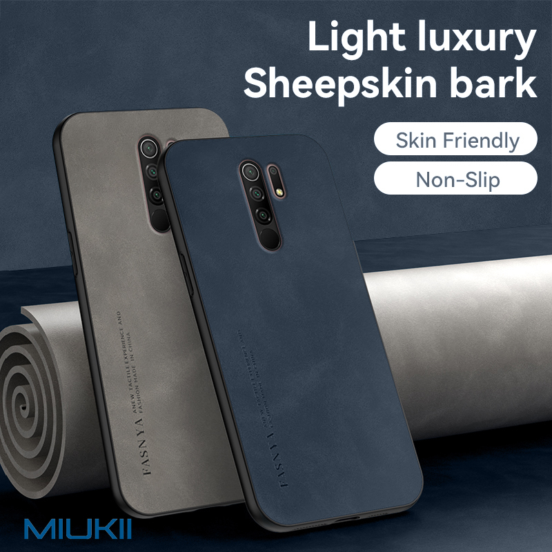 Case Redmi 9 Soft Phone Case Authentic Camera Protection Luxury Leather Cover Sheep Bark Casing For Xiaomi Redmi9 M2004J19G M2004J19C