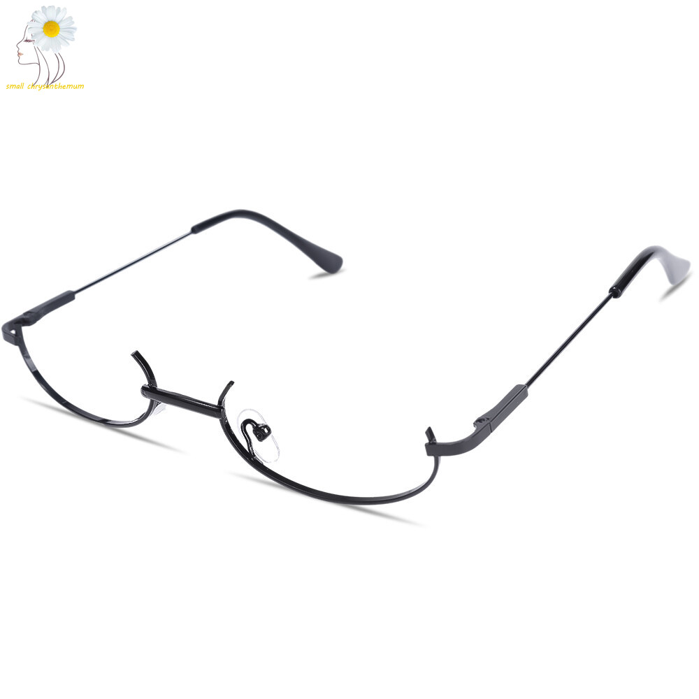 Fashion Glasses Frame Half Frame Without Lens Girl Chic Harajuku Cosplay Party Decoration Glasses Metal Photography Glasses