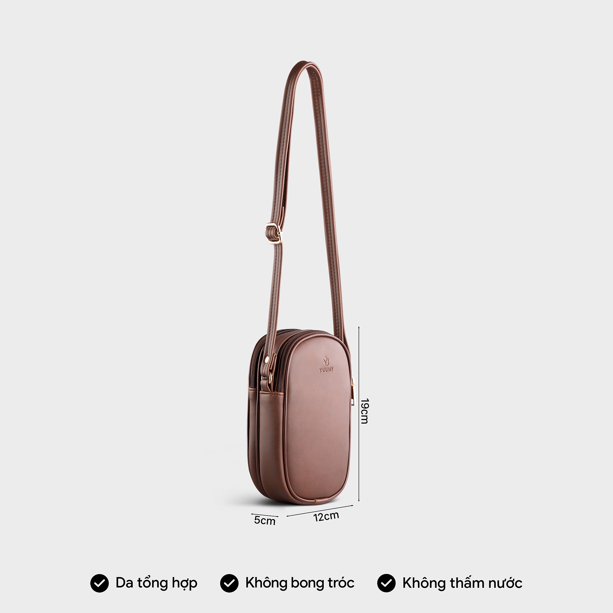 Túi Yuumy (Thời trang nữ đựng điện thoại size 12 - Túi đeo chéo da Seasand YN119)