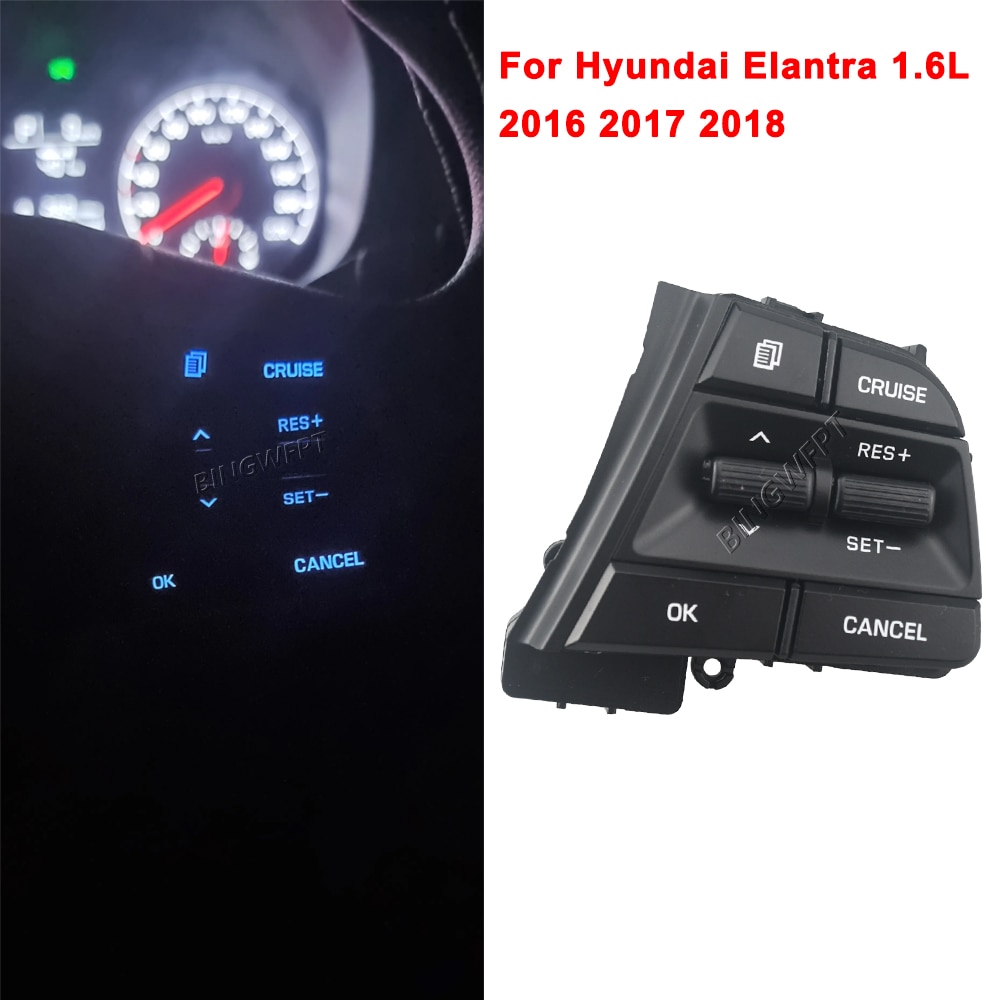 Steering wheel button for hyundai elantra 1.6l 2016 2017 2018 buttons bluetooth phone cruise control switch