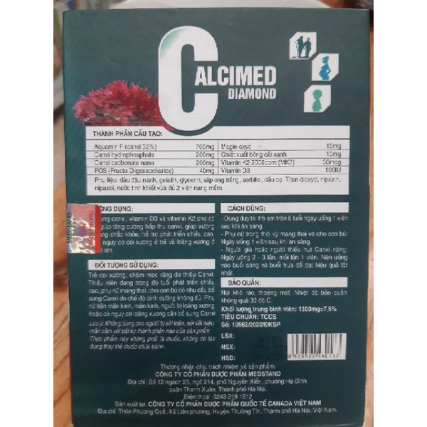CALCIMED DIAMOND, hộp 30 viên