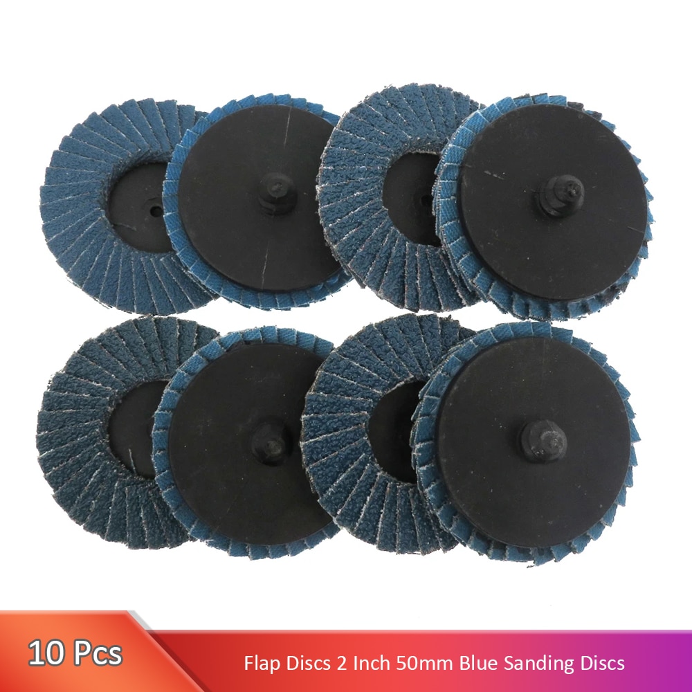 10pcs flap discs 2 inch 50mm blue sanding discs 40 60 80 120 grit grinding wheels blades for angle grinder rotary tool parts & accessories