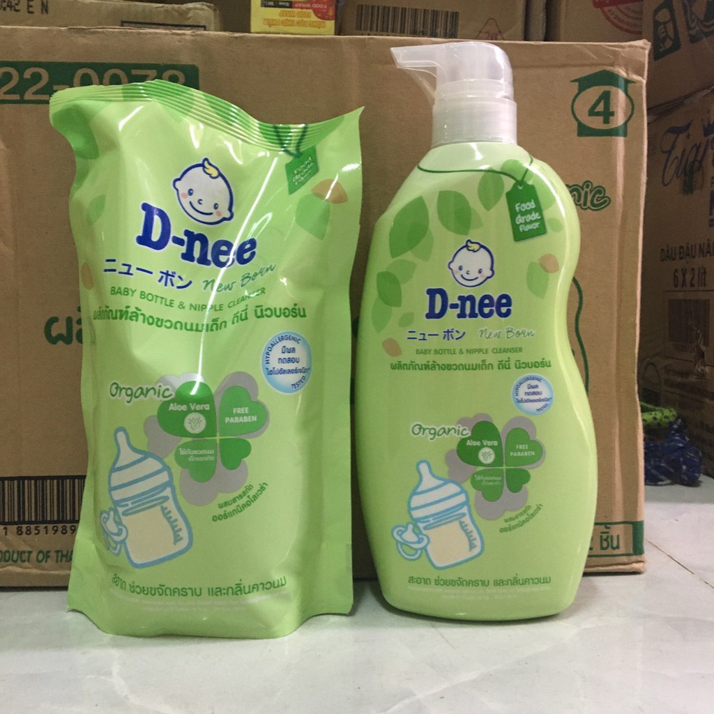 Nước rửa bình sữa cho bé Dnee 620ml - hàng nội địa Thái