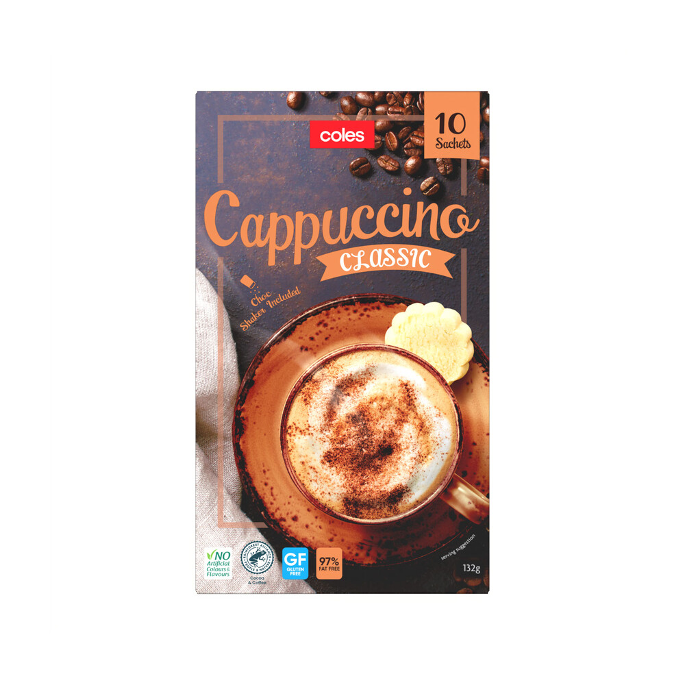 Coles Classic Cappuccino Coffee Sachets 10 Pack Lazada