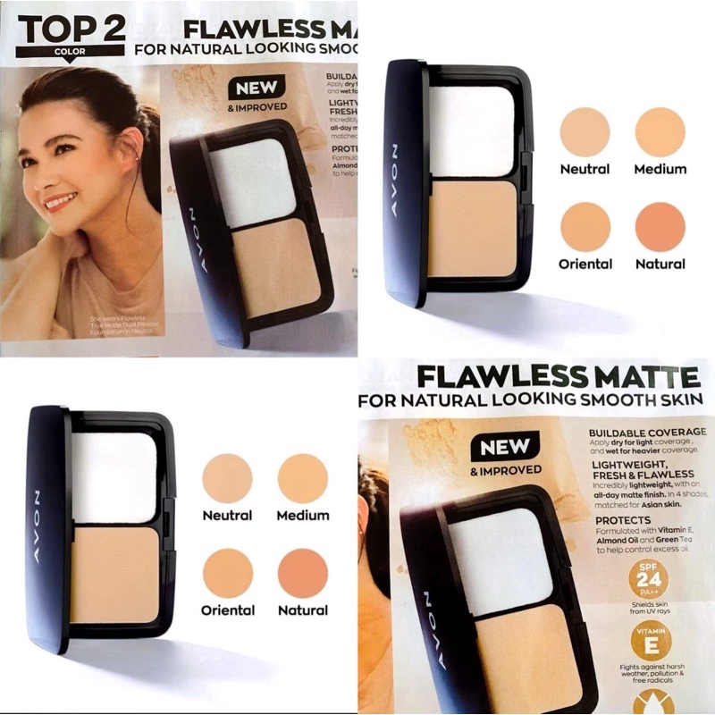 Avon Flawless True Matte Dual Powder press powder Foundation SPF