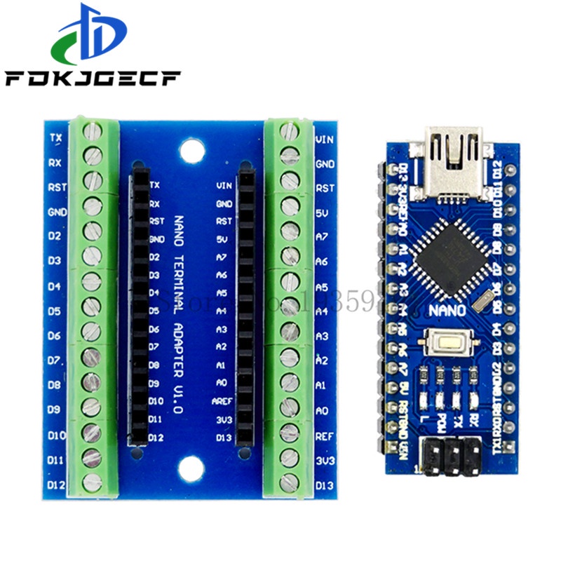 Nano V3.0 điều khiển Bộ chuyển đổi thiết bị đầu cuối bảng mở rộng Nano IO lá chắn miếng mở rộng đơn giản cho Arduino AVR atmega328p mạch tích hợp
