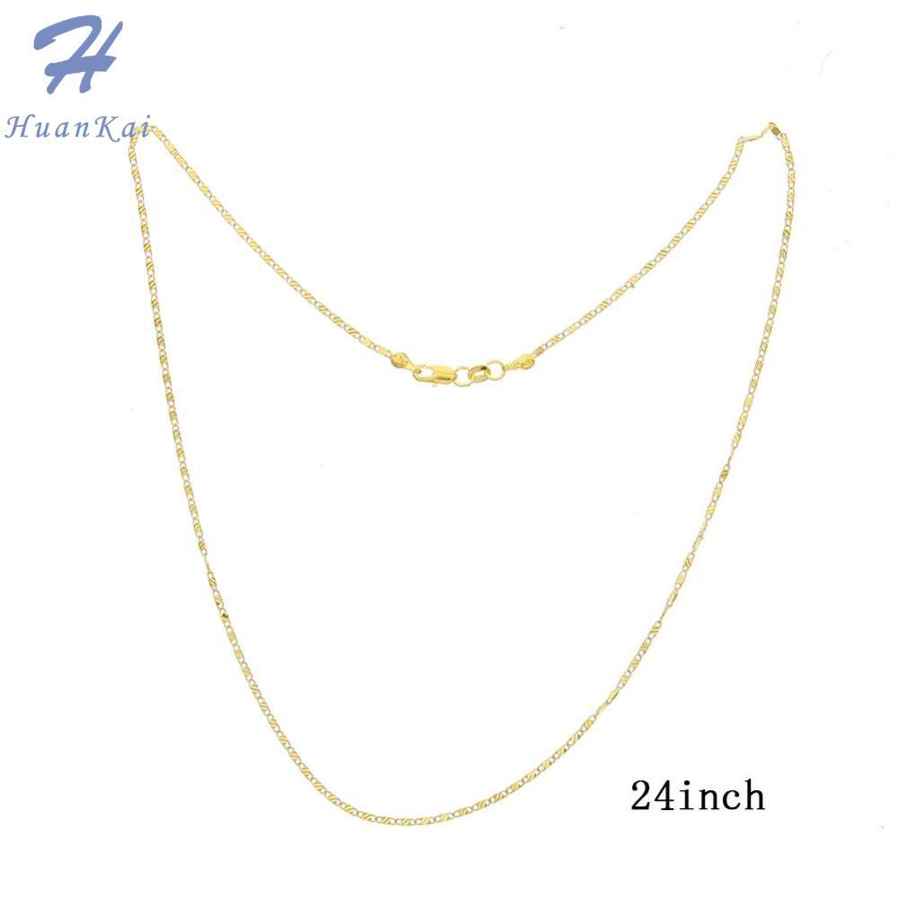 Exquisite 18K Genuine Gold Filled Necklace Long Pendant Chain 16-30 Inch Women Men Jewelry Accessories Gift