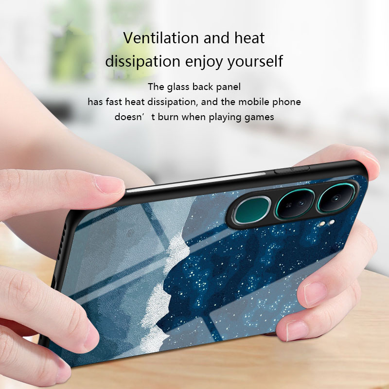 Biruiqu%20For%20VIVO%20Y200%20Shockproof%20Starry%20Colorful%20Tempered%20Glass%20Back%20Soft%20Silicone%20Edge%20Case%20Cover%20-%20Image%202