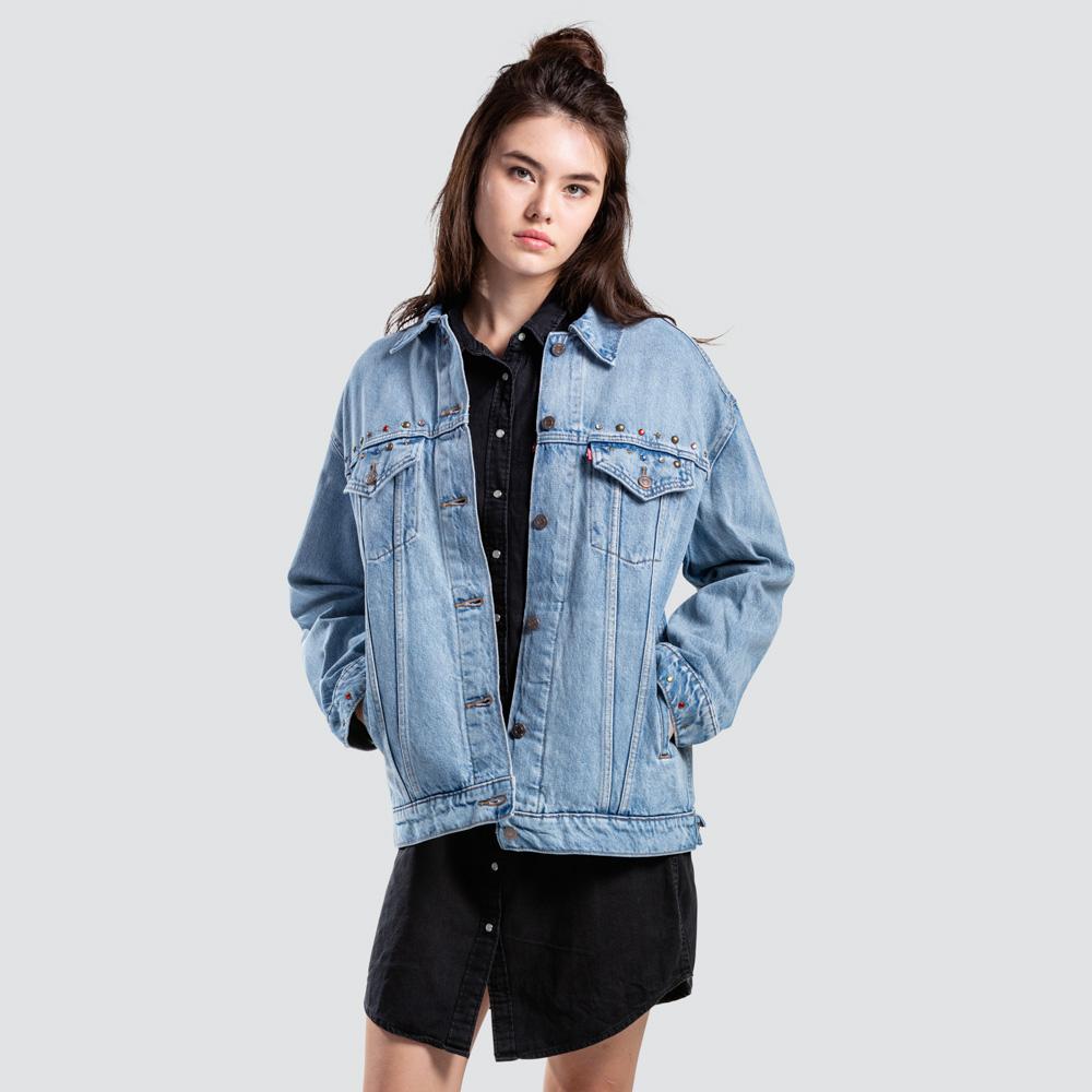 levi's baggy trucker cotton denim jacket