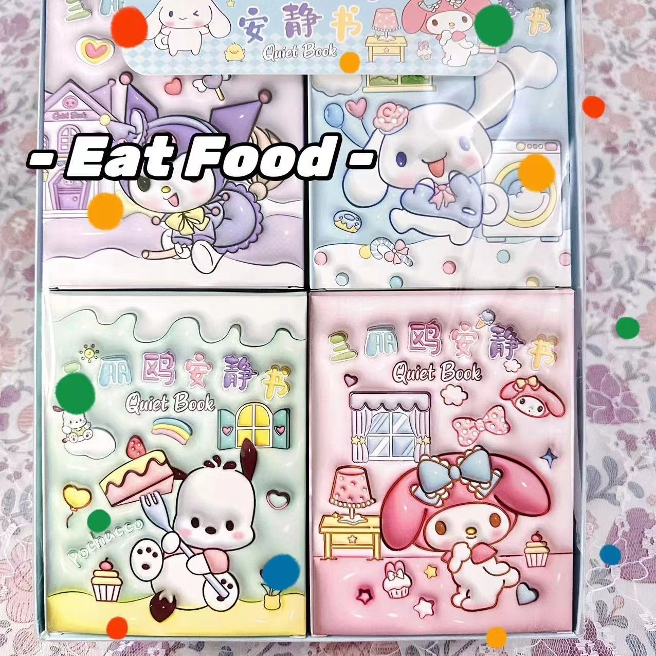Sanrio Kawali My Melody Cinnamoroll Pochacco Pompompurin Sticker Games Quiet Book Funny Diy Anime Girls Gift Gift Toys For Kids