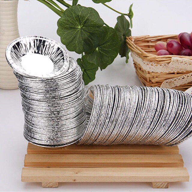 50 Đế giấy bạc bánh tart dùng 1 lần