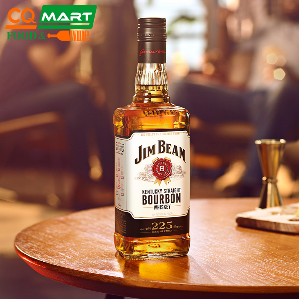 Jim Beam White Bourbon Whiskey 40% chai 750ml