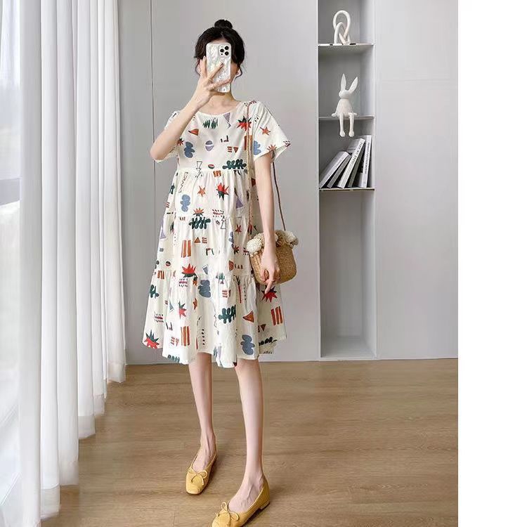 Expert Recommended】 Maternity Summer Short-Sleeved Dresses Tide