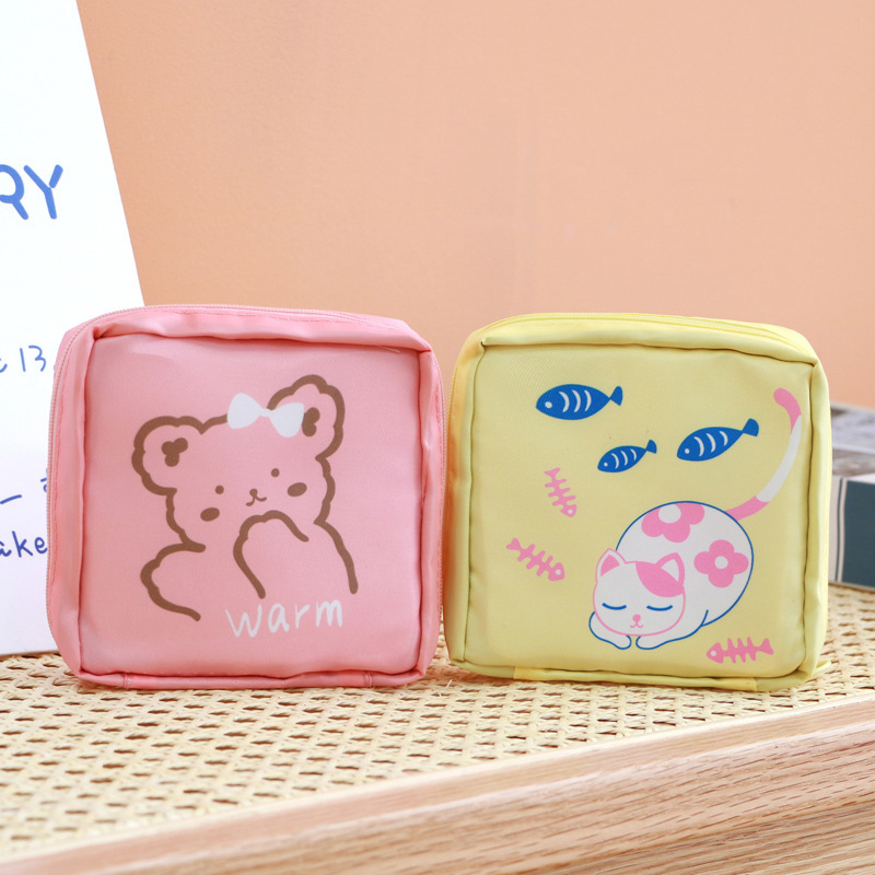 Cute Bear Sanitary Pads Pouch Tampon Napkin Storage Bag Coin Purse Bag Travel Ma WEIRUI. 