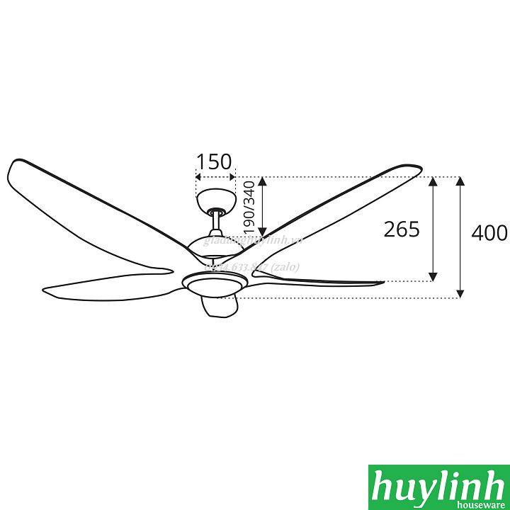 [HCM][Trả góp 0%]Quạt trần đèn LED Sinwa TC29 - 5 cánh