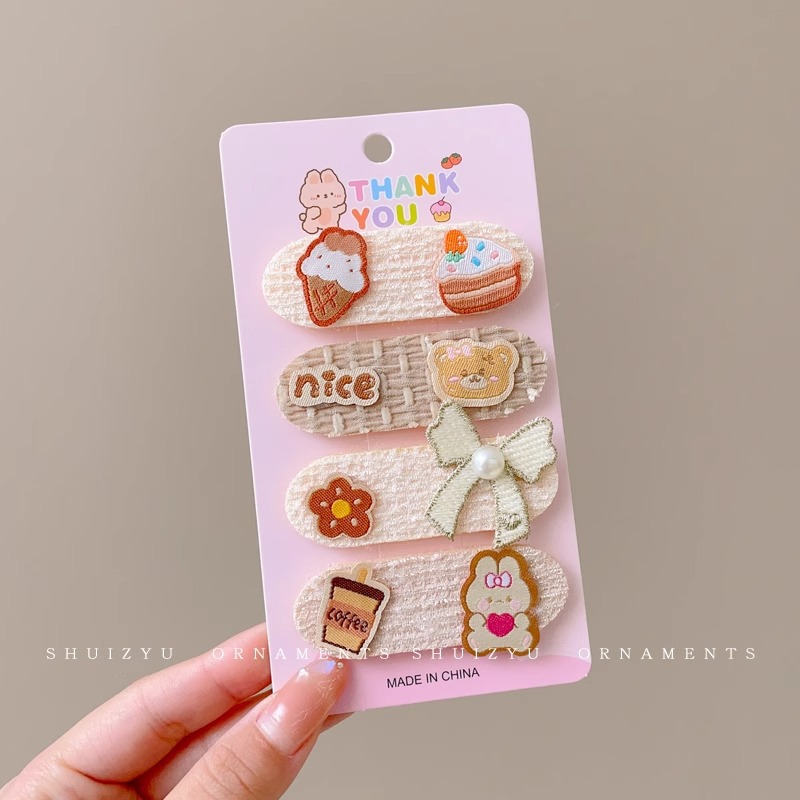 Magical Hair Sticker Set for Tidy Broken Hair with Cartoon Decoration