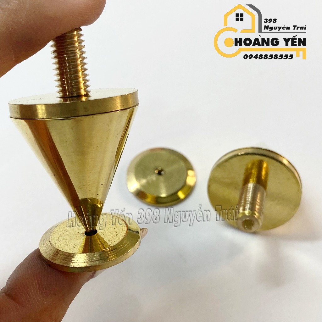 Chân đinh chén hứng bằng đồng, chân đinh chống rung loa - kệ audio, chân chống rung tiêu âm cho loa kệ