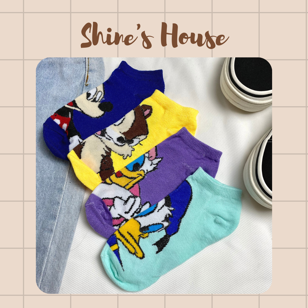 Vớ hình Disney dễ thương nhiều màu ( V001 )
