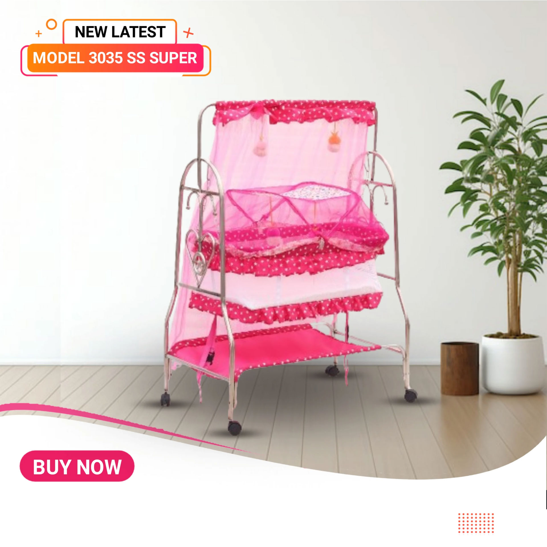 Stainless%20Steel%20Dolna%20Bed%20For%20New%20Born%20Baby%20A%20Cozy%20Nest%20Cradle%20model%20no%20%20SS-3035%20Super%20With%20Full%20Support%20%20%20dolna%20bed%20with%20mosquito%20net%20Bacchader%20Dolna%20Baby%20Dolna%20-%20Image%203