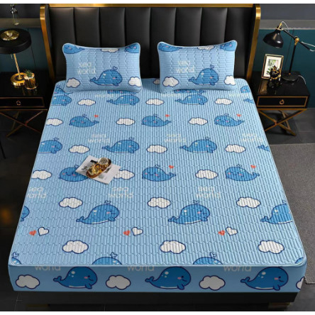 [ TẶNG KÈM 2 VỎ GỐI ] Chiếu Điều Hòa Cao Su Non Bo Chun (1m6/1m8/2m2) Mẫu Mới -