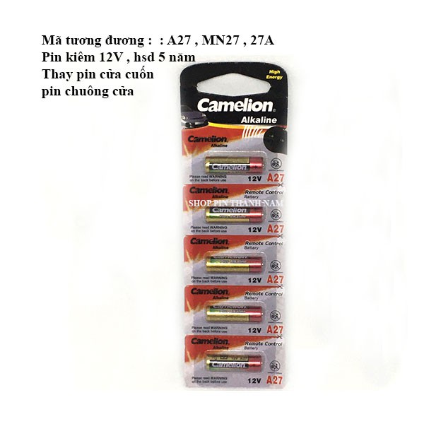 Pin 12V A23, A27  cho remote cửa cuốn, ô tô.... (1 viên)