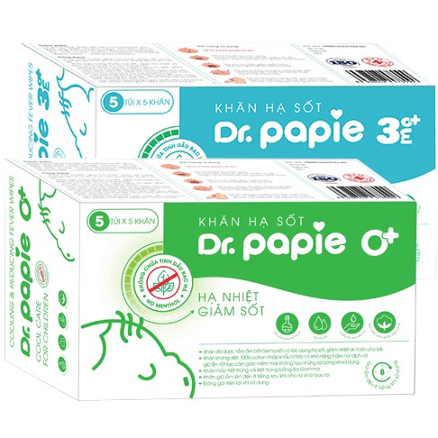 KHĂN HẠ SỐT Dr.Papie 0+/3M+