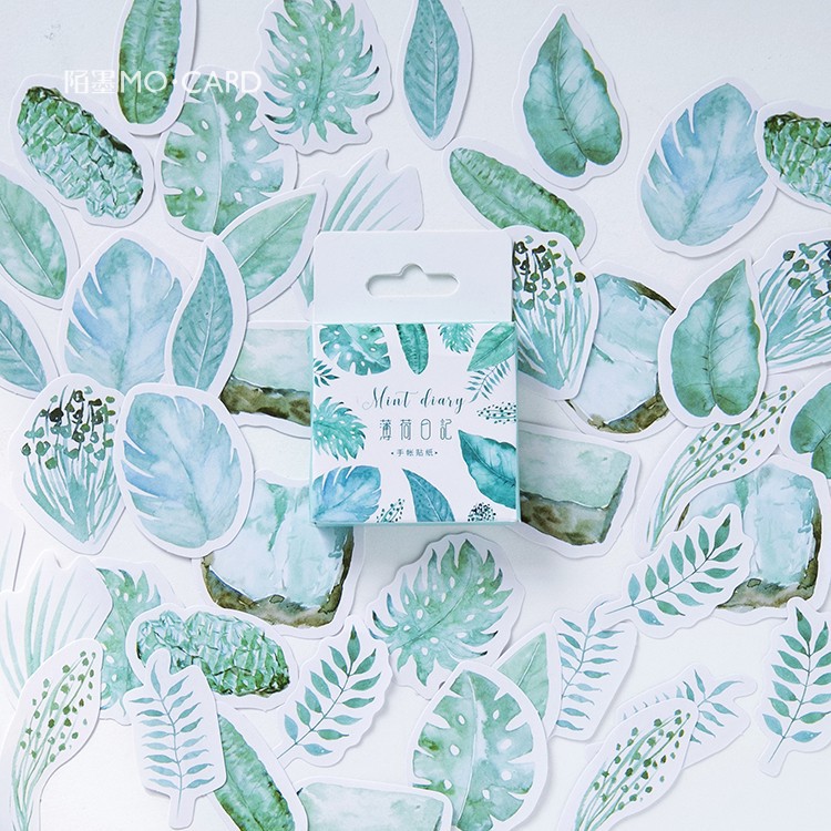 [HCM]Hộp 45 sticker Lá Cây trang trí planner scrapbook