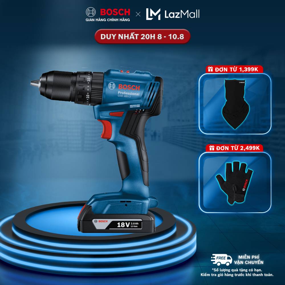 Máy khoan vặn vít động lực pin GSB 185-LI