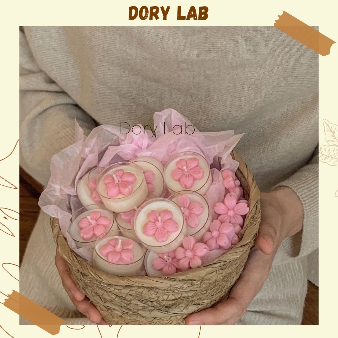 Nến Thơm Tealight Mini Hoa Anh Đào Handmade - Dory Lab