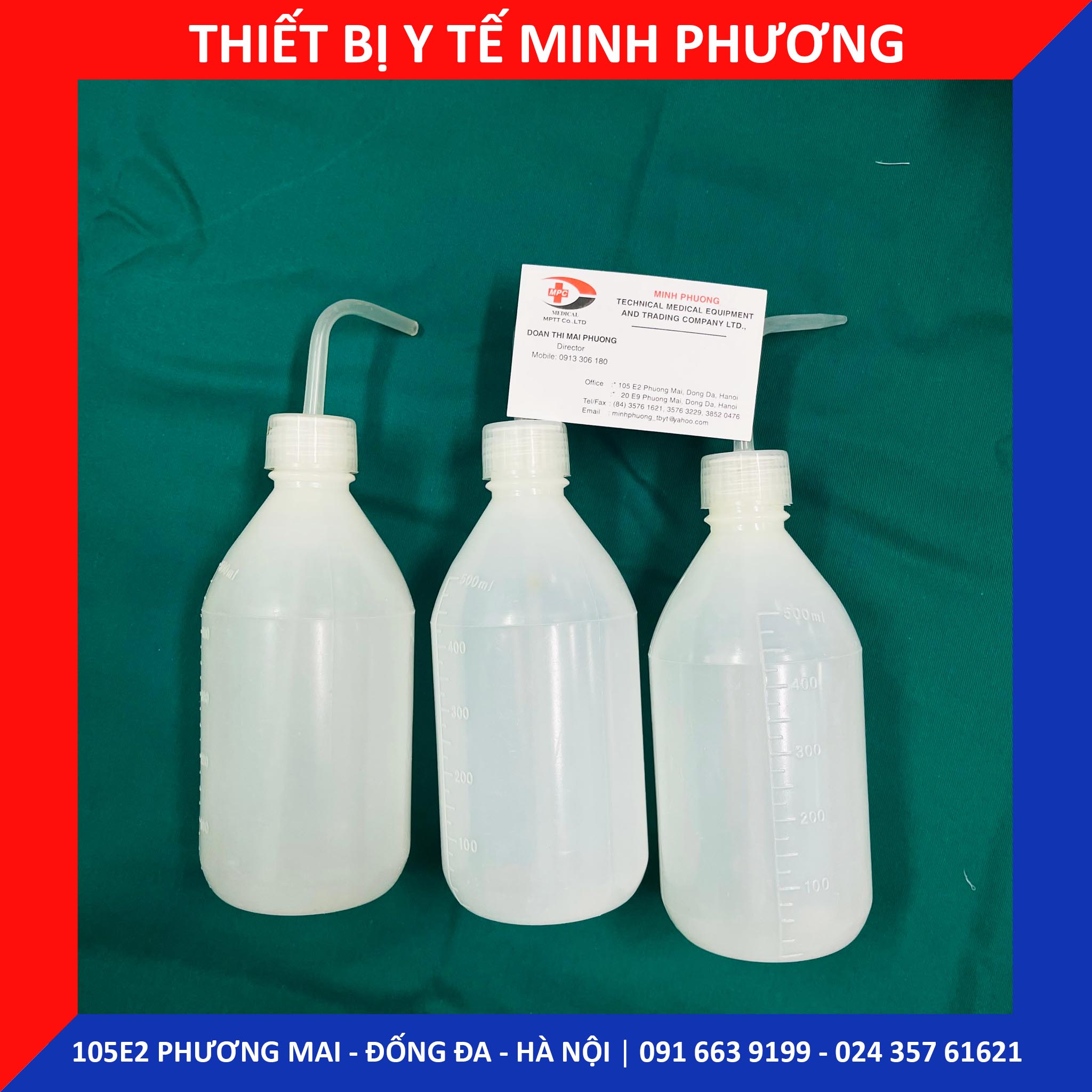 Bình nhựa y tế đựng cồn có vòi 500ml