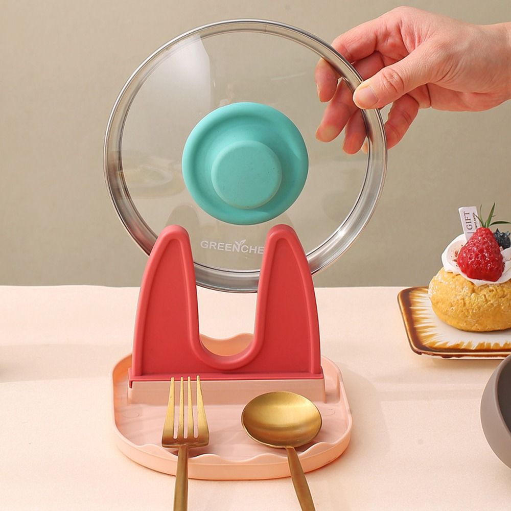 KATHRYNSON Multifunction Cookware Drain Rack Cap Shelf Spoon Rest Stove Organizer Spatula Rack Pot Lid Shelf Foldable Pot Lid Holder