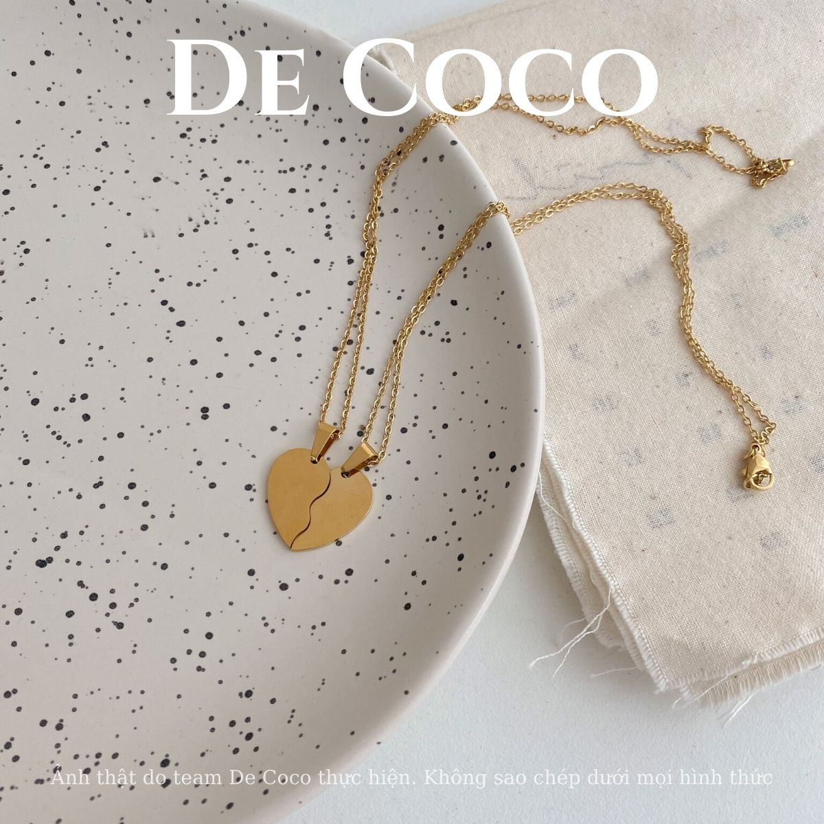 Vòng cổ unisex, vòng đôi thép titan Be Mine TRƠN De Coco