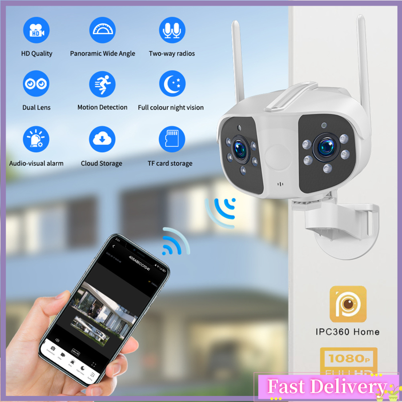 Fast Delivery K13 Security Dual Lens Cameras Wireless IP66 Waterproof