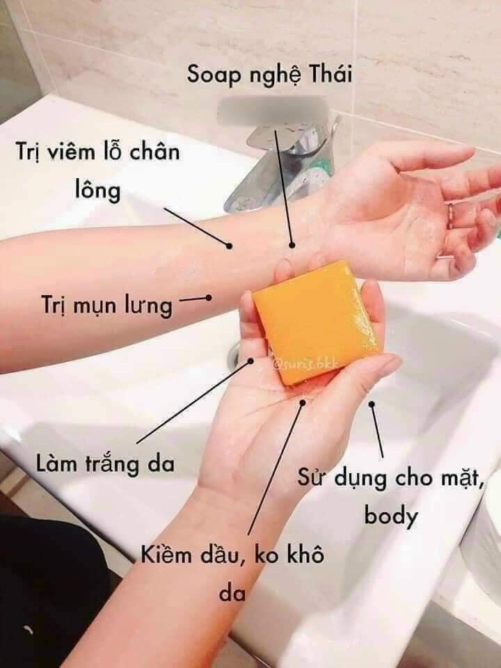 Xà phòng nghệ cam trắng da mụn thâm Thái Lan