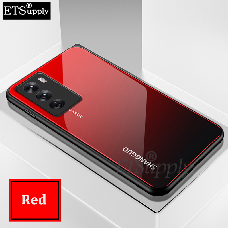 Phone case OPPO Reno 12 Pro Back cover Gradient Mirror Tempered Glass Protector Hard For OPPO Reno 12 Pro Back cover Phone Cases.