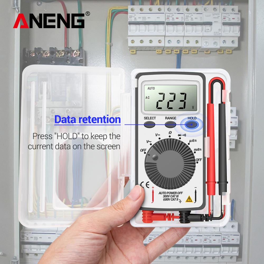 【ANENG】Portable LCD Pocket Digital Multimeter AC Voltage Capacitance Resistance Tester