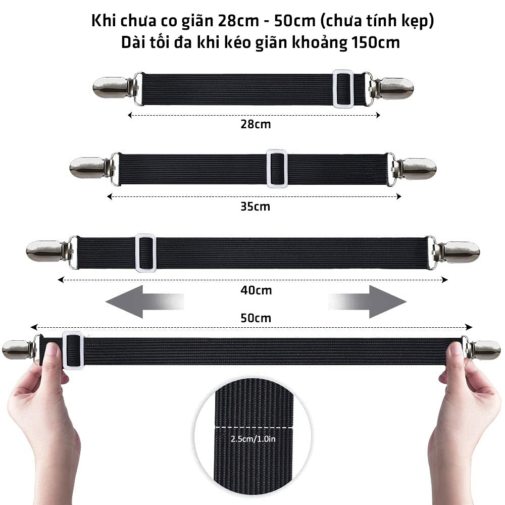 Combo 4 Bộ Kẹp Chặn Drap Giường