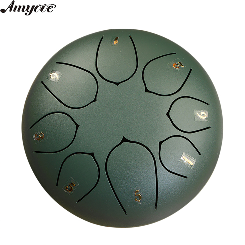 6-inch Tongue Drum 8-tone C Tune Steel Tongue Drum With Drum Mallet Finger Picks Drum Bag Percussion Instrument