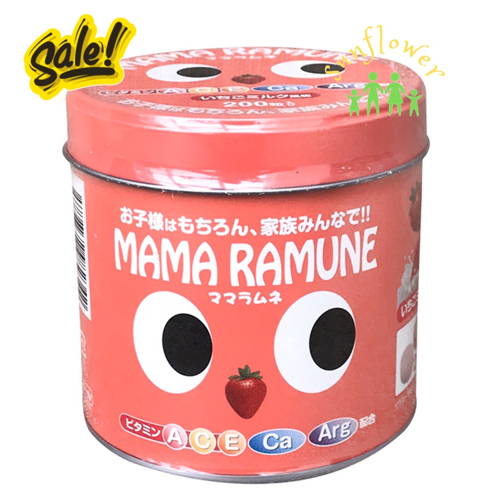 Kẹo biếng ăn cho bé Mama Ramune của Nhật Bản 200 viên