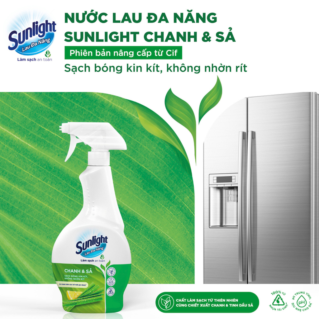 Nước Xịt Sunlight Lau Đa Năng Chanh Sả - Chai 500ML (Nâng Cấp Từ CIF)